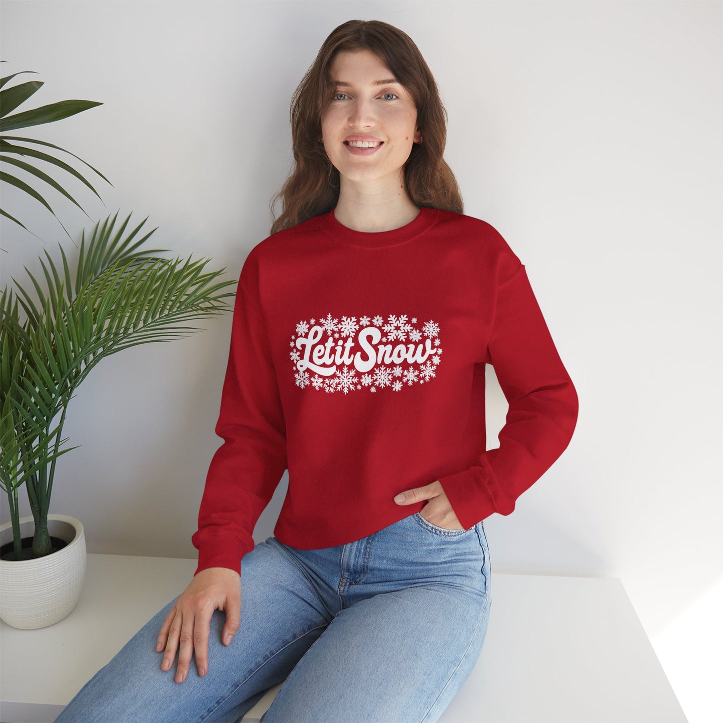 Unisex Heavy Blend™ mw2068 | Let It Snow Christmas Sweatshirt – Winter Snowflake Holiday Crewneck, Festive Pullover Sweater