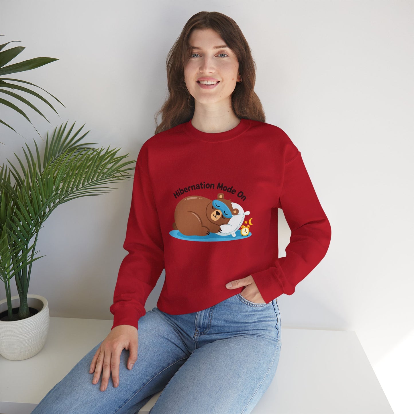 Unisex Heavy Blend™ mw2082 | Hibernation Mode On Bear Sweatshirt – Cozy Winter Sleepy Animal Pullover, Cute Lazy Day Sweater Gift