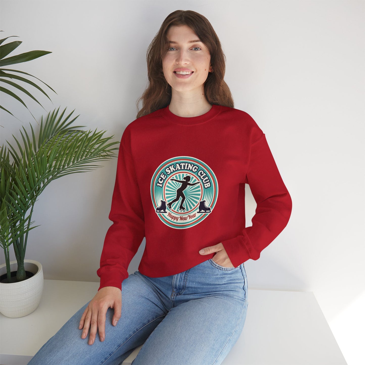 Unisex Heavy Blend™ mw2083 | Ice Skating Club Sweatshirt – Retro Winter Skater Pullover, Cozy Figure Skating Sweater Gift for Skaters