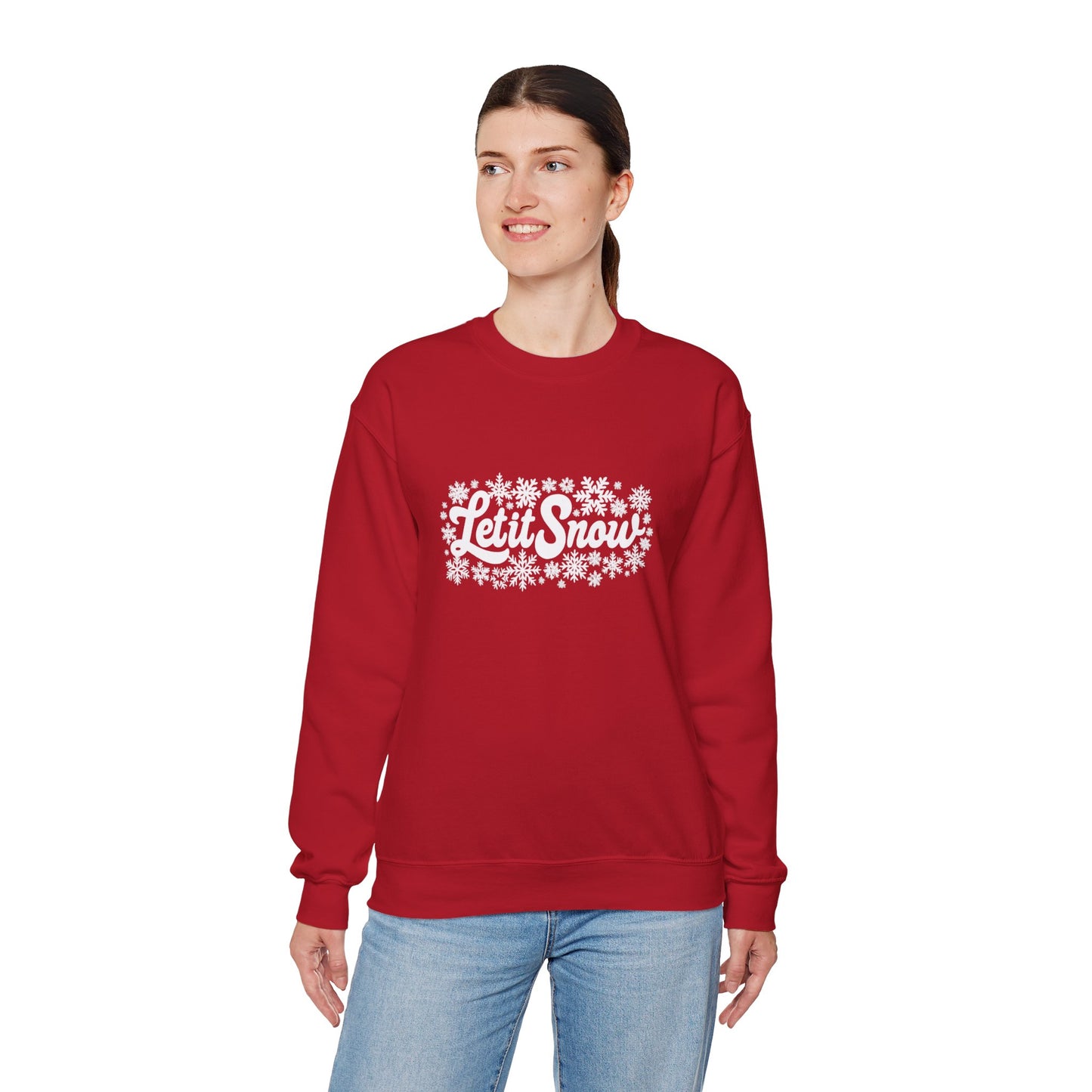 Unisex Heavy Blend™ mw2068 | Let It Snow Christmas Sweatshirt – Winter Snowflake Holiday Crewneck, Festive Pullover Sweater