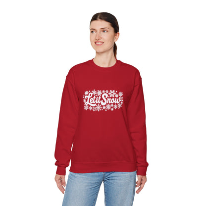 Unisex Heavy Blend™ mw2068 | Let It Snow Christmas Sweatshirt – Winter Snowflake Holiday Crewneck, Festive Pullover Sweater