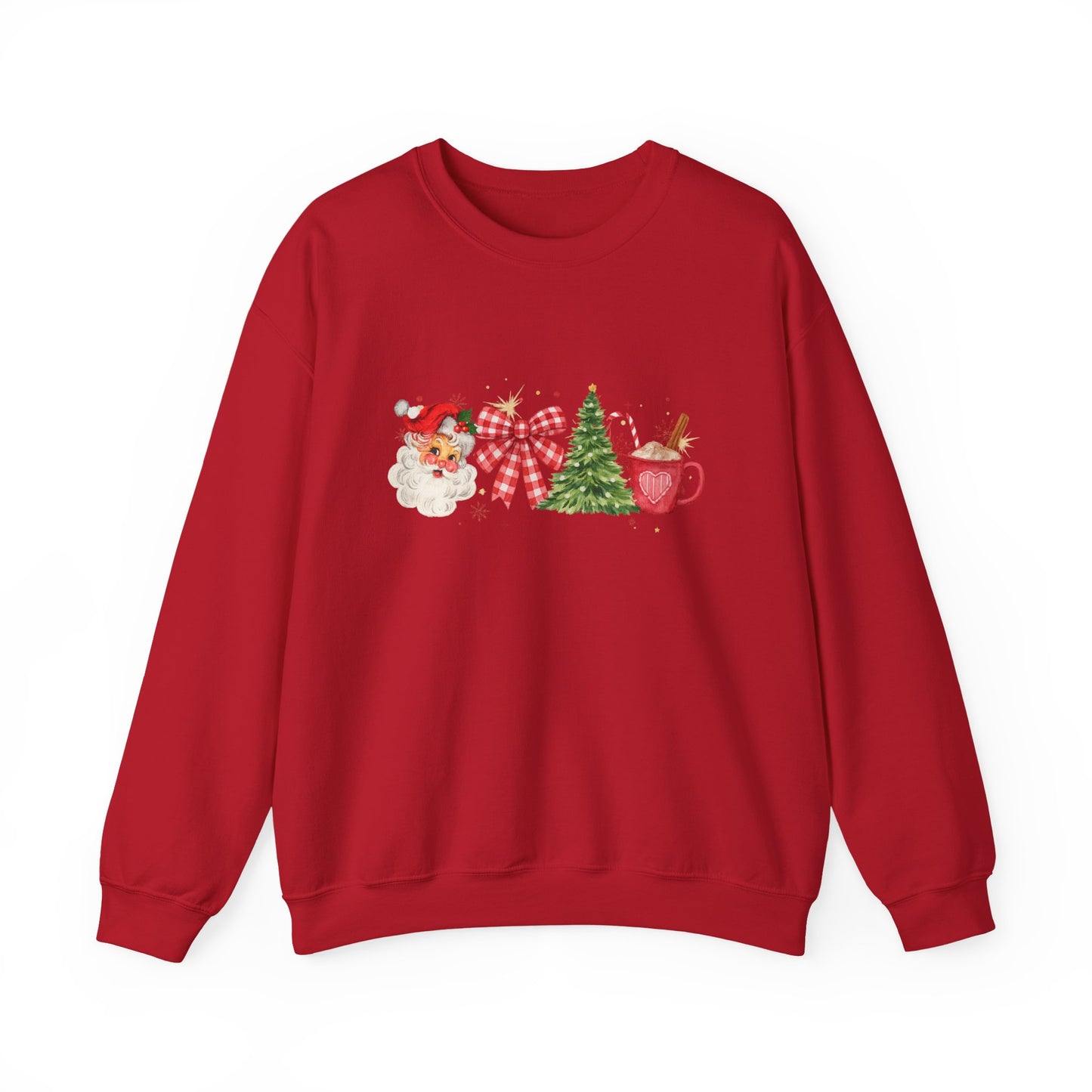 Unisex Heavy Blend™ mw2050 | Vintage Christmas Sweatshirt – Retro Santa Tree Hot Cocoa Pullover, Festive Holiday Crewneck Sweater