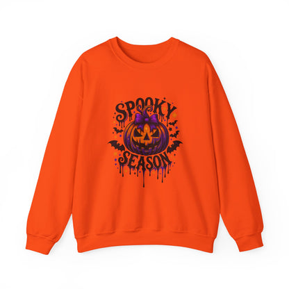 Unisex Heavy Blend™ Spooky Season Halloween Sweatshirt – Pumpkin Bat Gothic Fall Shirt | mw1021