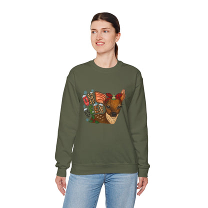 Unisex Heavy Blend™ mw2017 | Oh Deer Christmas Sweatshirt – Funny Reindeer Holiday Crewneck | Cute Unisex Winter Gift