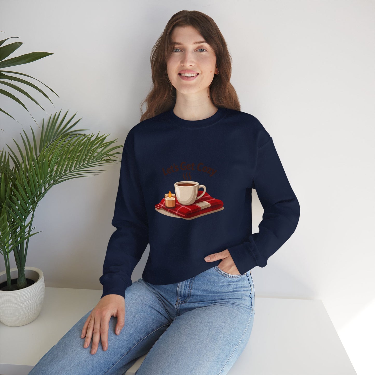 Unisex Heavy Blend™ mw2118 | Let’s Get Cozy Sweatshirt – Warm Winter Coffee Crewneck, Cute Cozy Holiday Gift for Her