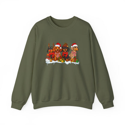 Unisex Heavy Blend™ mw2011 | Dachshund Christmas Sweatshirt – Cute Sausage Dog Holiday Crewneck | Funny Unisex Winter Gift
