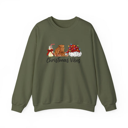 Unisex Heavy Blend™ mw2029 | Christmas Vibes Sweatshirt – Festive Milk & Cookies Holiday Crewneck | Cozy Unisex Winter Gift
