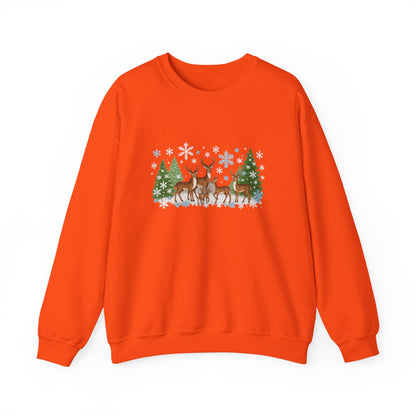 Unisex Heavy Blend™ mw2053 | Reindeer Family Christmas Sweatshirt – Festive Winter Deer Crewneck, Holiday Snowflake Pullover Sweater