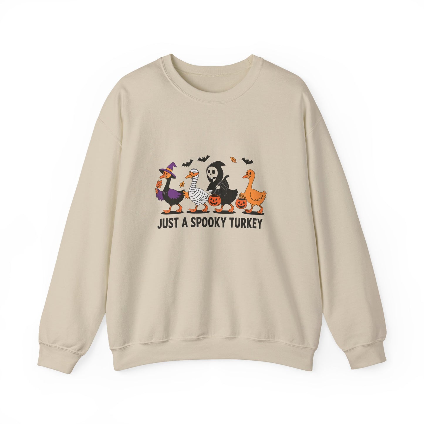 Unisex Heavy Blend™ Just a Spooky Turkey Sweatshirt – Funny Halloween Crewneck | mw1025