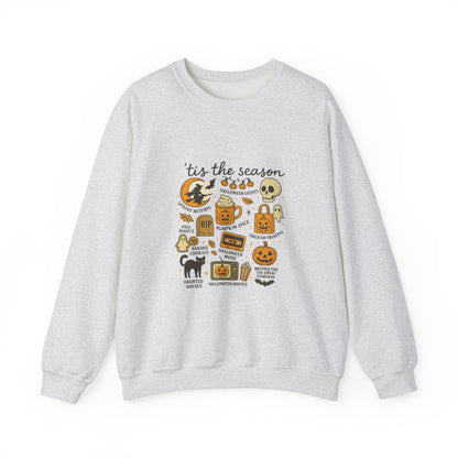 Unisex Heavy Blend™ Halloween Essentials Sweatshirt – Spooky Season Pumpkin Crewneck | mw1016