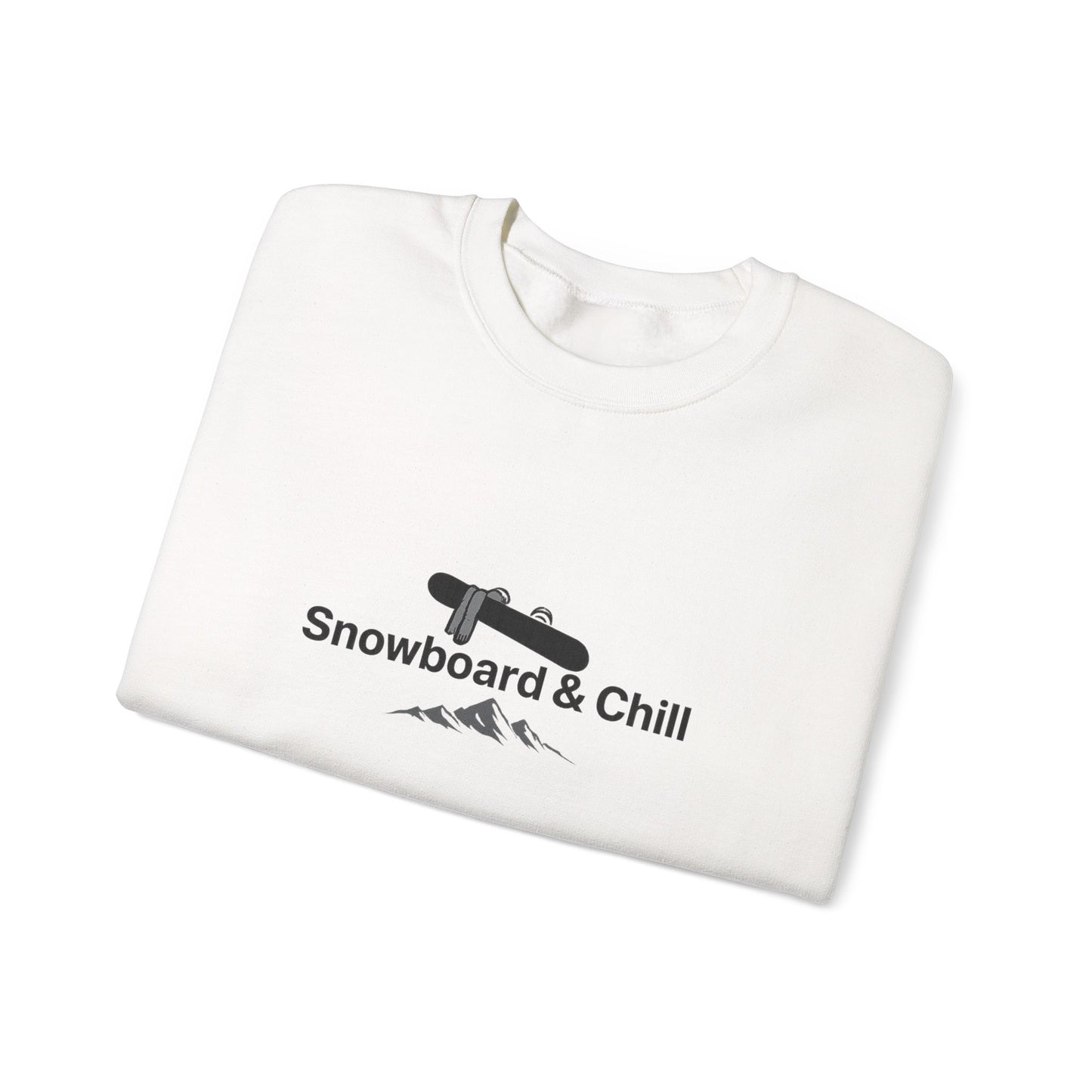 Unisex Heavy Blend™ mw2133 | Snowboard and Chill Sweatshirt – Funny Snowboarding Winter Crewneck, Cozy Ski & Snowboard Gift