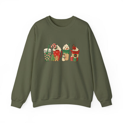 Unisex Heavy Blend™ mw2031 | Christmas Drinks Sweatshirt – Festive Coffee & Hot Cocoa Holiday Crewneck | Cozy Unisex Winter Gift