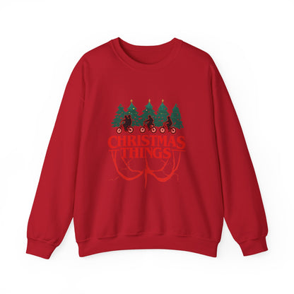 Unisex Heavy Blend™ mw2016 | Christmas Things Sweatshirt – Funny Holiday Crewneck | Cozy Unisex Winter Gift for Stranger Things Fans