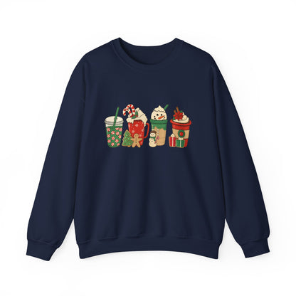 Unisex Heavy Blend™ mw2031 | Christmas Drinks Sweatshirt – Festive Coffee & Hot Cocoa Holiday Crewneck | Cozy Unisex Winter Gift
