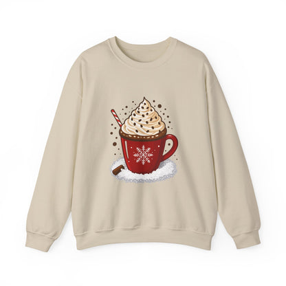 Unisex Heavy Blend™ mw2056 | Hot Cocoa Christmas Sweatshirt – Festive Holiday Mug Crewneck, Winter Hot Chocolate Pullover Sweater