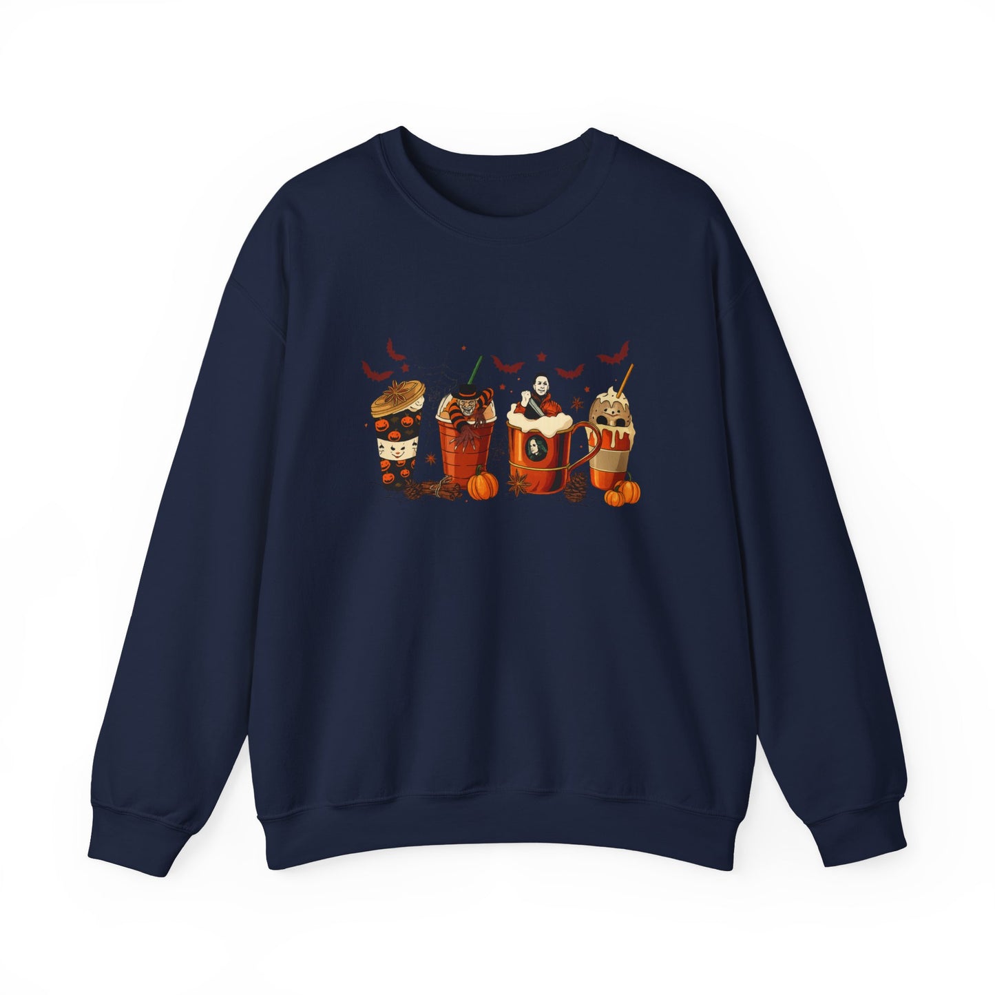 Unisex Heavy Blend™ Halloween Coffee Sweatshirt – Spooky Season Pumpkin Latte Crewneck | mw1012