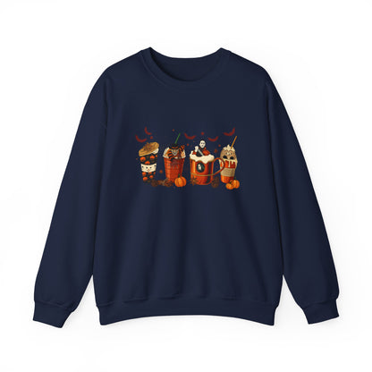 Unisex Heavy Blend™ Halloween Coffee Sweatshirt – Spooky Season Pumpkin Latte Crewneck | mw1012