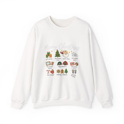 Unisex Heavy Blend™ mw2040 | Merry Christmas Icons Sweatshirt – Red Holiday Crewneck, Xmas Gift & Winter Party Outfit