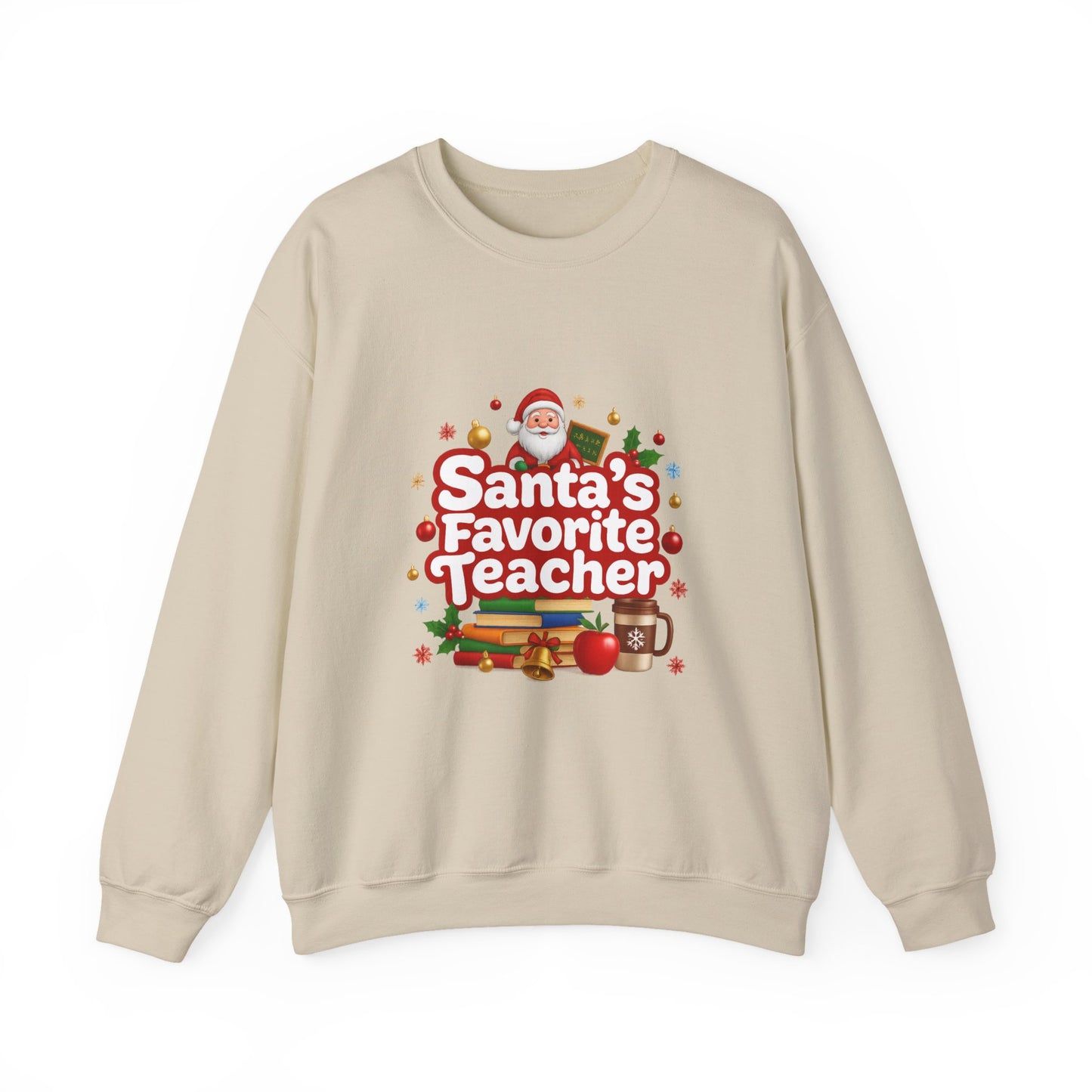 Unisex Heavy Blend™ mw2088 | Santa’s Favorite Teacher Christmas Sweatshirt – Cute Holiday Gift for Teachers, Festive Pullover