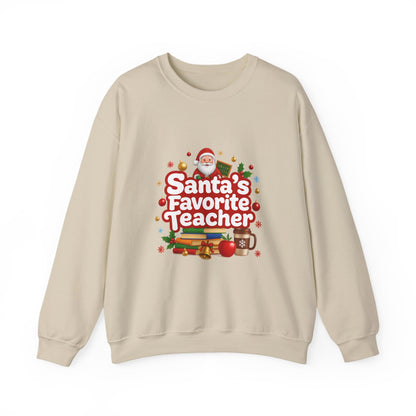 Unisex Heavy Blend™ mw2088 | Santa’s Favorite Teacher Christmas Sweatshirt – Cute Holiday Gift for Teachers, Festive Pullover