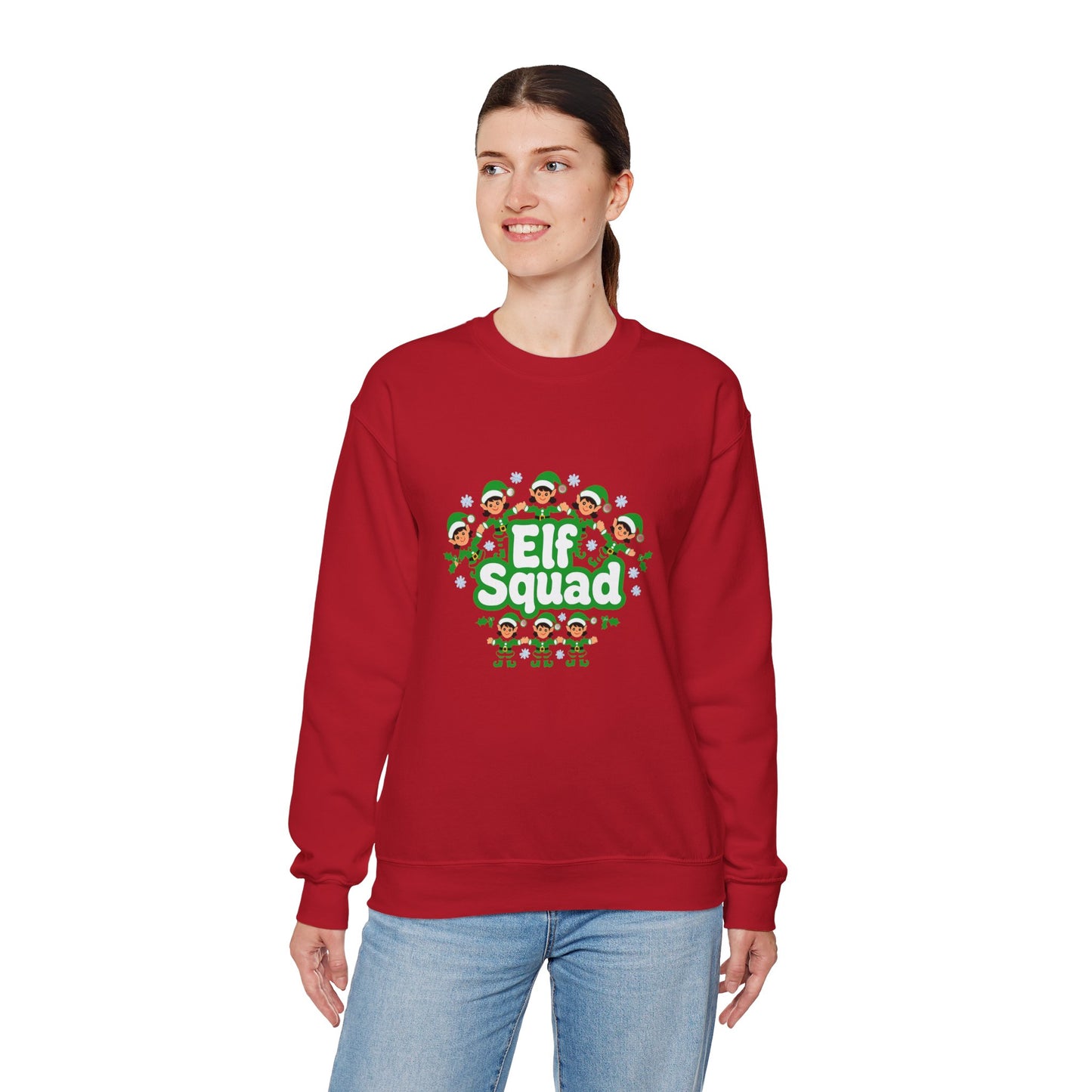 Unisex Heavy Blend™ mw2079 | Elf Squad Christmas Sweatshirt – Funny Matching Family Elf Crewneck, Cute Holiday Pullover Sweater