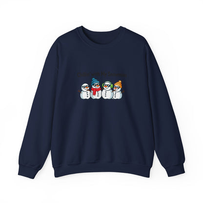 Unisex Heavy Blend™ mw2111 | Chillin’ With My Snowmies Christmas Sweatshirt – Funny Snowman Holiday Crewneck, Cute Winter Xmas Gift