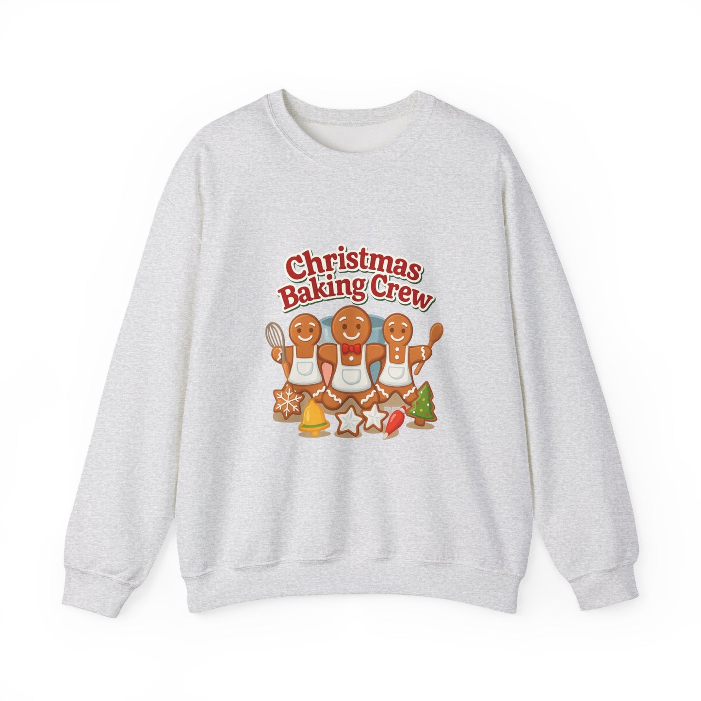 Unisex Heavy Blend™ mw2093 | Christmas Baking Crew Sweatshirt – Cute Gingerbread Cookie Holiday Pullover, Family Christmas Baking Shirt