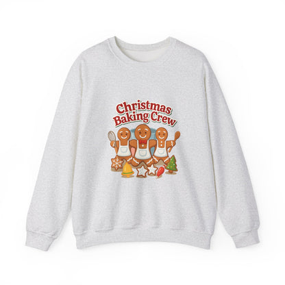 Unisex Heavy Blend™ mw2093 | Christmas Baking Crew Sweatshirt – Cute Gingerbread Cookie Holiday Pullover, Family Christmas Baking Shirt