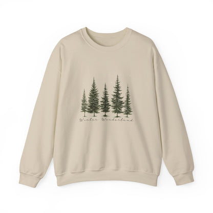 Unisex Heavy Blend™ mw2039 | Winter Wonderland Sweatshirt – Cozy Pine Tree Forest Crewneck | Aesthetic Holiday Winter Pullover