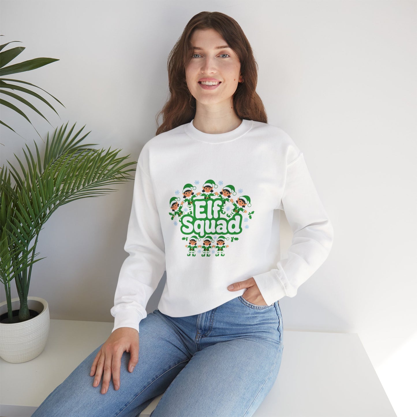 Unisex Heavy Blend™ mw2079 | Elf Squad Christmas Sweatshirt – Funny Matching Family Elf Crewneck, Cute Holiday Pullover Sweater