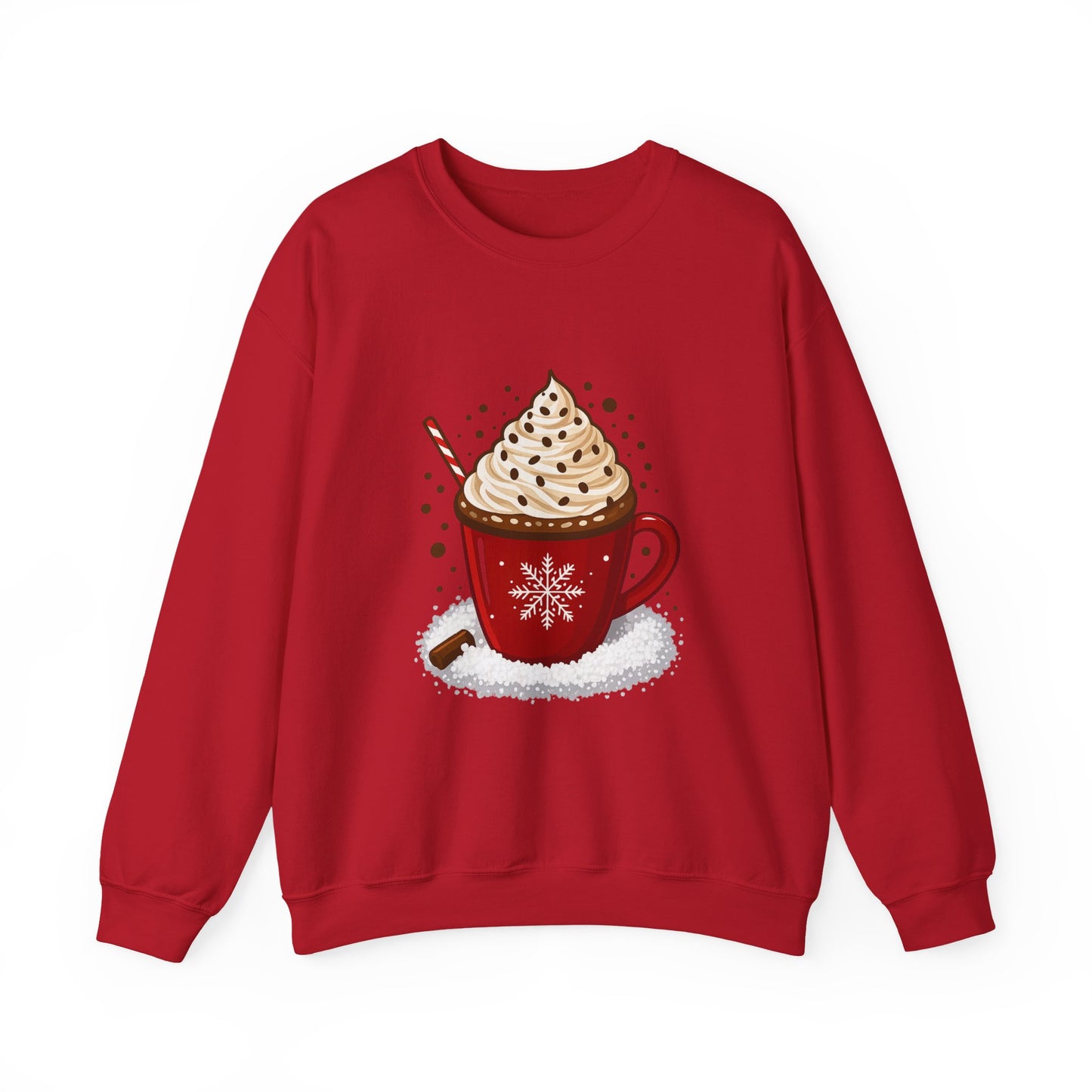 Unisex Heavy Blend™ mw2056 | Hot Cocoa Christmas Sweatshirt – Festive Holiday Mug Crewneck, Winter Hot Chocolate Pullover Sweater