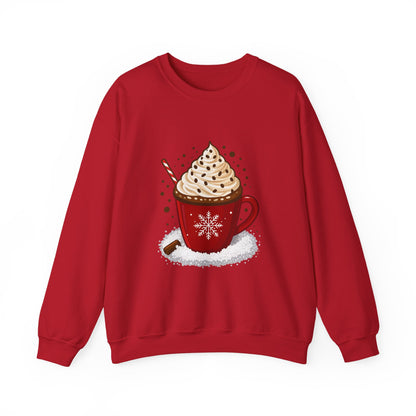 Unisex Heavy Blend™ mw2056 | Hot Cocoa Christmas Sweatshirt – Festive Holiday Mug Crewneck, Winter Hot Chocolate Pullover Sweater