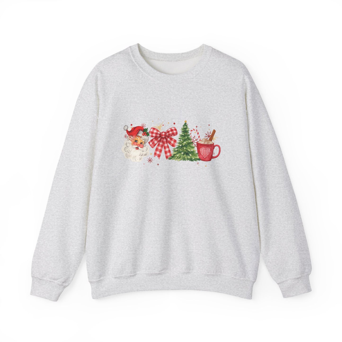 Unisex Heavy Blend™ mw2050 | Vintage Christmas Sweatshirt – Retro Santa Tree Hot Cocoa Pullover, Festive Holiday Crewneck Sweater