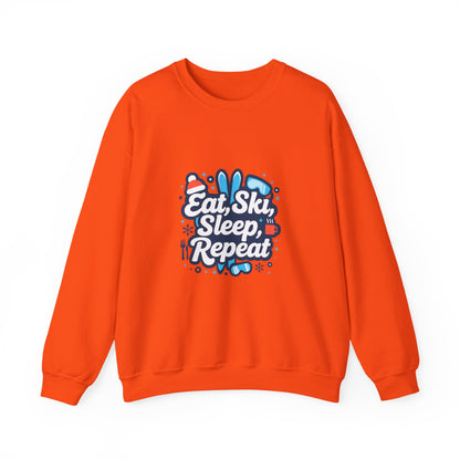 Unisex Heavy Blend™ mw2113 | Eat Ski Sleep Repeat Sweatshirt – Funny Skiing Winter Crewneck, Cozy Snow Sports Gift for Ski Lovers