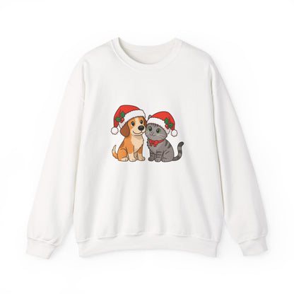 Unisex Heavy Blend™ mw2098 | Santa Paws Dog & Cat Christmas Sweatshirt – Cute Holiday Crewneck, Festive Xmas Gift for Pet Lovers