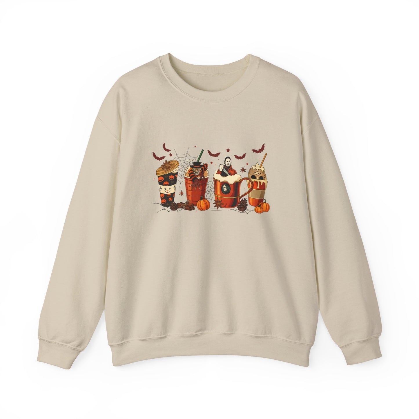 Unisex Heavy Blend™ Halloween Coffee Sweatshirt – Spooky Season Pumpkin Latte Crewneck | mw1012