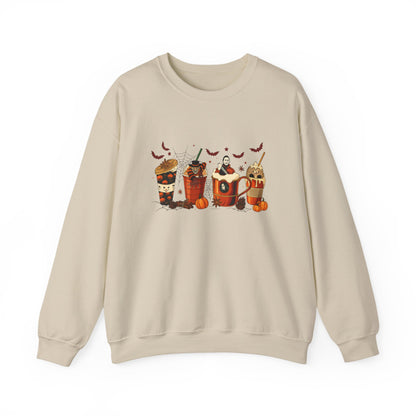 Unisex Heavy Blend™ Halloween Coffee Sweatshirt – Spooky Season Pumpkin Latte Crewneck | mw1012
