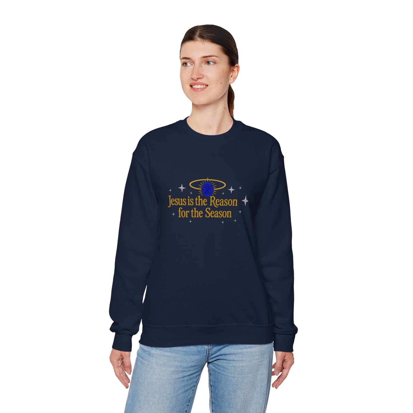 Unisex Heavy Blend™ mw2075 | Jesus Is the Reason for the Season Sweatshirt – Christian Christmas Religious Crewneck, Faith Holiday Pullover
