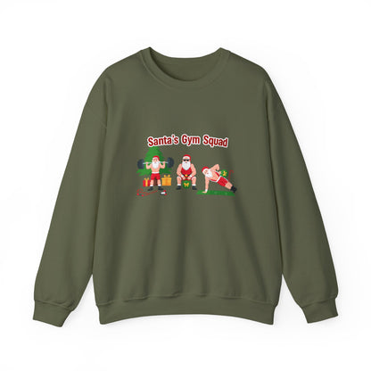 Unisex Heavy Blend™ mw2129 | Santa’s Gym Squad Christmas Sweatshirt – Funny Workout Holiday Crewneck, Festive Fitness Xmas Gift