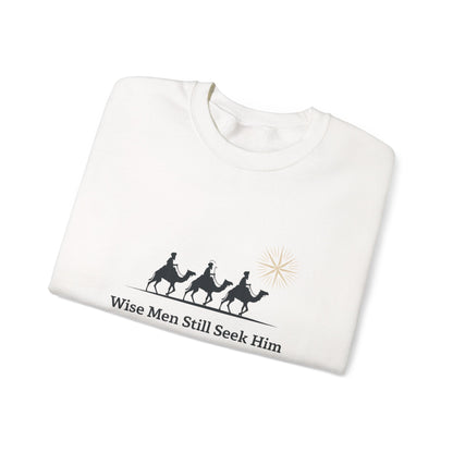 Unisex Heavy Blend™ mw2104 | Wise Men Still Seek Him Christian Christmas Sweatshirt – Nativity Holiday Crewneck, Faith Based Xmas Gift