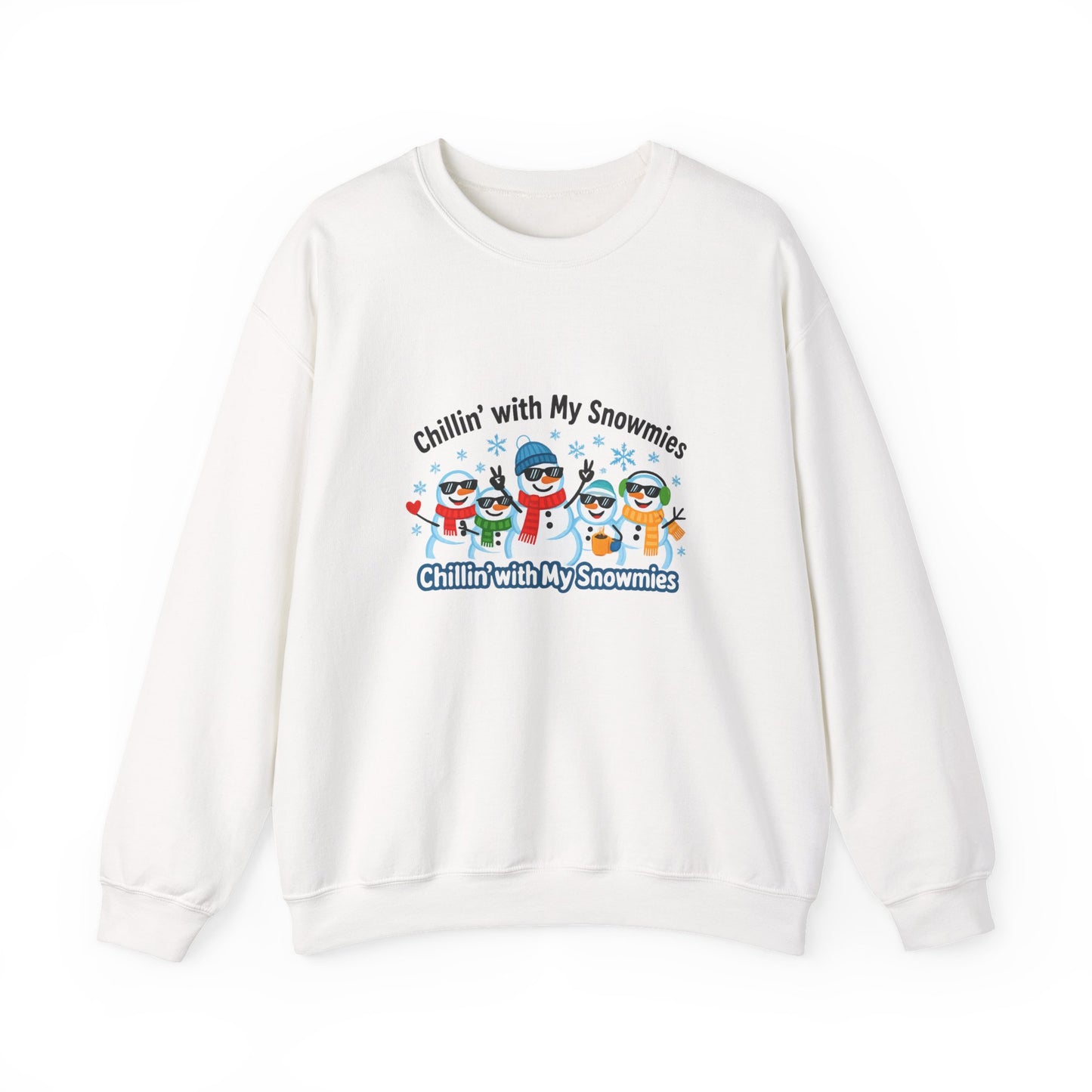 Unisex Heavy Blend™ mw2108 | Chillin’ With My Snowmies Christmas Sweatshirt – Funny Snowman Holiday Crewneck, Cute Winter Xmas Gift