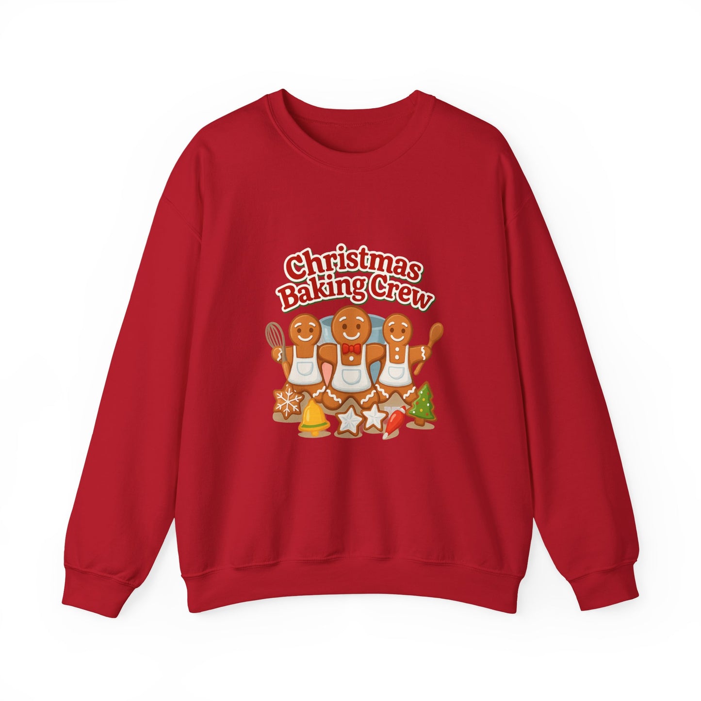Unisex Heavy Blend™ mw2093 | Christmas Baking Crew Sweatshirt – Cute Gingerbread Cookie Holiday Pullover, Family Christmas Baking Shirt