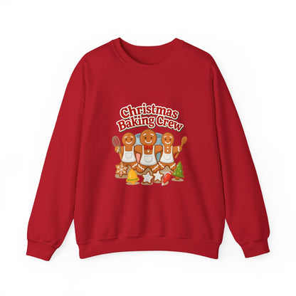 Unisex Heavy Blend™ mw2093 | Christmas Baking Crew Sweatshirt – Cute Gingerbread Cookie Holiday Pullover, Family Christmas Baking Shirt