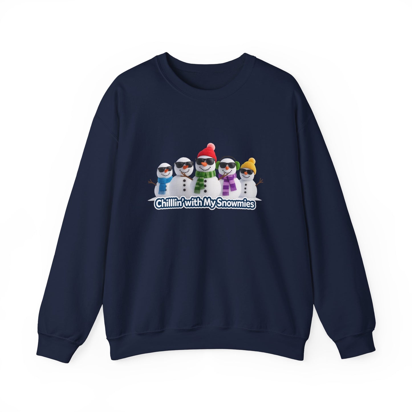 Unisex Heavy Blend™ mw2109 | Chillin’ With My Snowmies Christmas Sweatshirt – Funny Snowman Holiday Crewneck, Cute Winter Xmas Gift