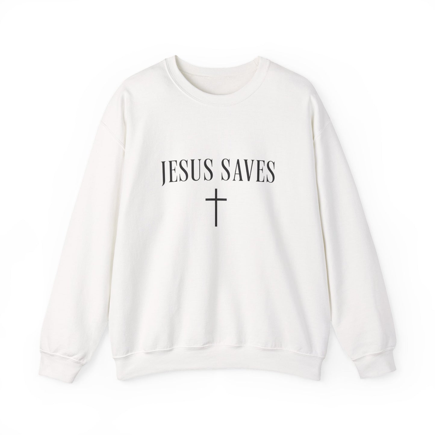 Unisex Heavy Blend™ Jesus Saves Christian Sweatshirt – Faith Cross Crewneck | Inspirational Religious Gift | mw2001