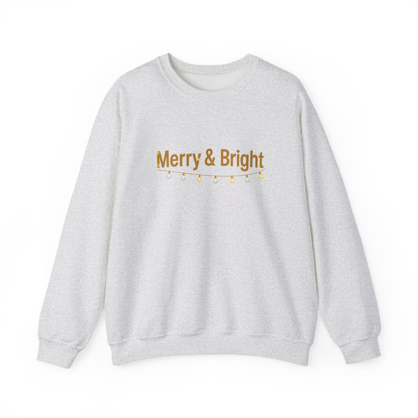 Unisex Heavy Blend™ mw2063 | Merry & Bright Christmas Sweatshirt – Minimalist Holiday Lights Crewneck, Festive Winter Pullover Sweater