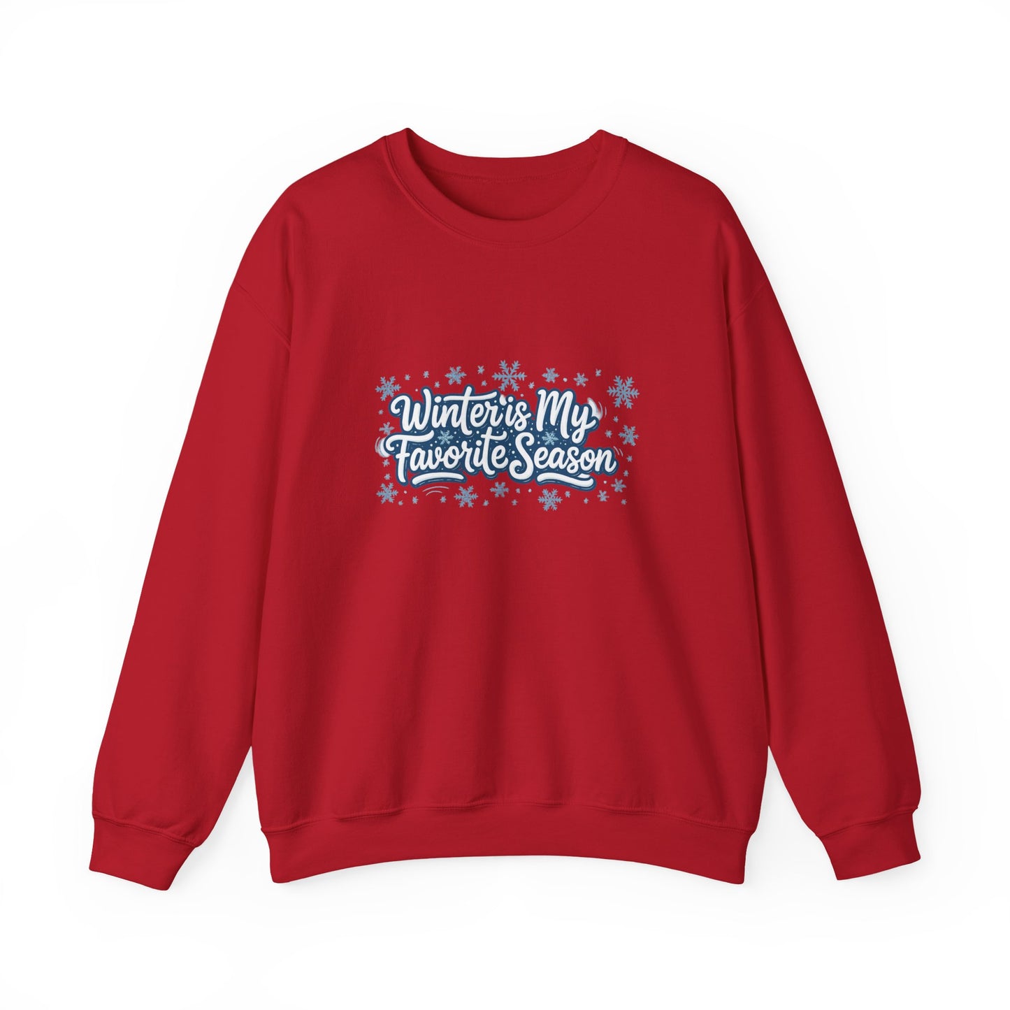Unisex Heavy Blend™ mw2101 | Winter Is My Favorite Season Sweatshirt – Cozy Snowflake Winter Crewneck, Cute Cold Weather Gift