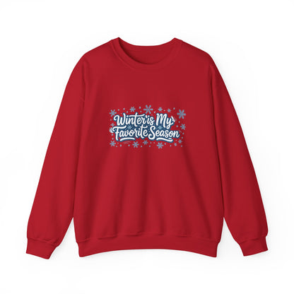 Unisex Heavy Blend™ mw2101 | Winter Is My Favorite Season Sweatshirt – Cozy Snowflake Winter Crewneck, Cute Cold Weather Gift
