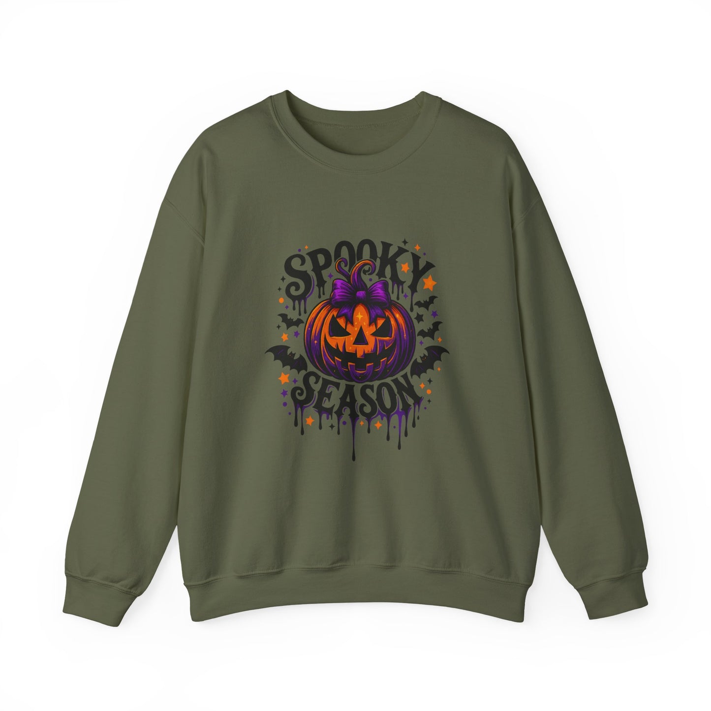 Unisex Heavy Blend™ Spooky Season Halloween Sweatshirt – Pumpkin Bat Gothic Fall Shirt | mw1021