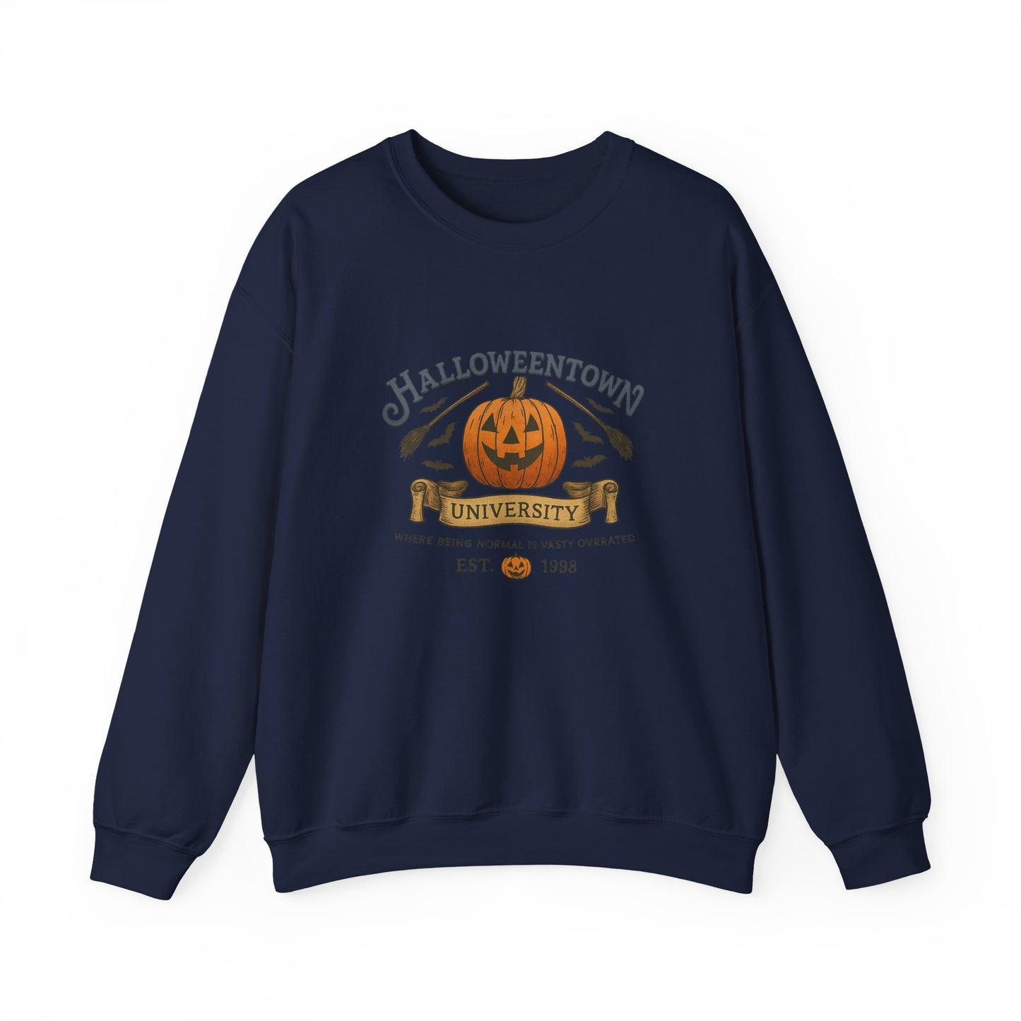 Unisex Heavy Blend™ Funny Collegiate Halloween Sweatshirt – Halloweentown University Style | mw1015